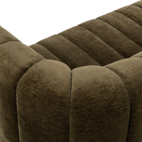 Velvet Sofa with Channel Back - Olive Green, view 5