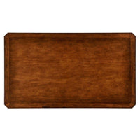 Top view of Victorian walnut coffee table surface.