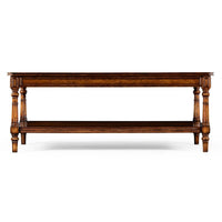 Front view of Victorian walnut coffee table design.