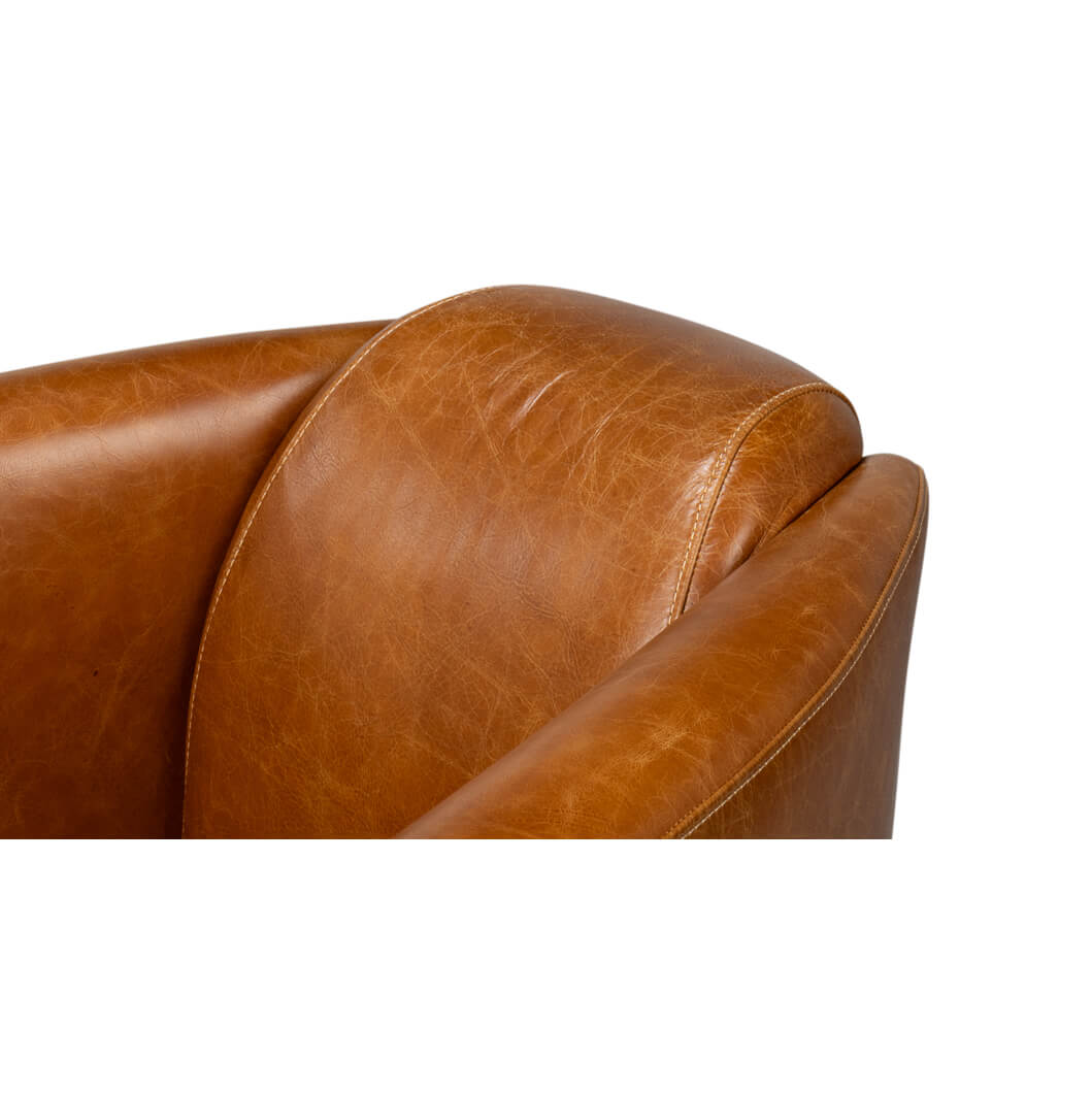 Close-up of chair backrest stitching