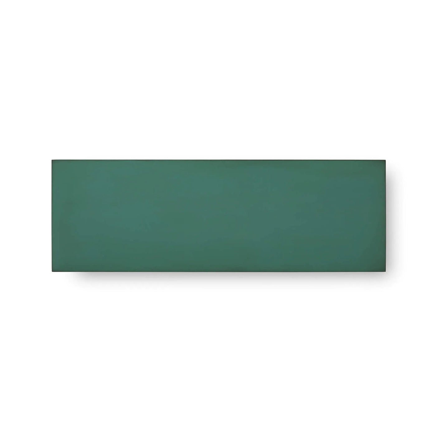 Top view of vintage green dresser surface.