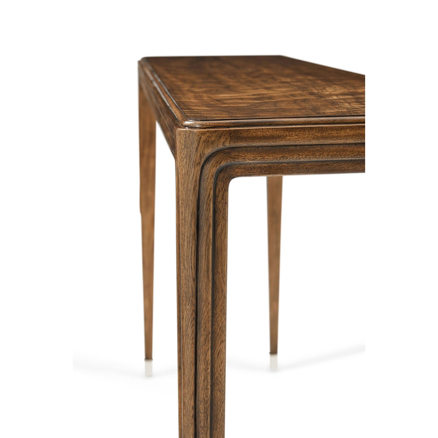 Close-up of corner details on console table.