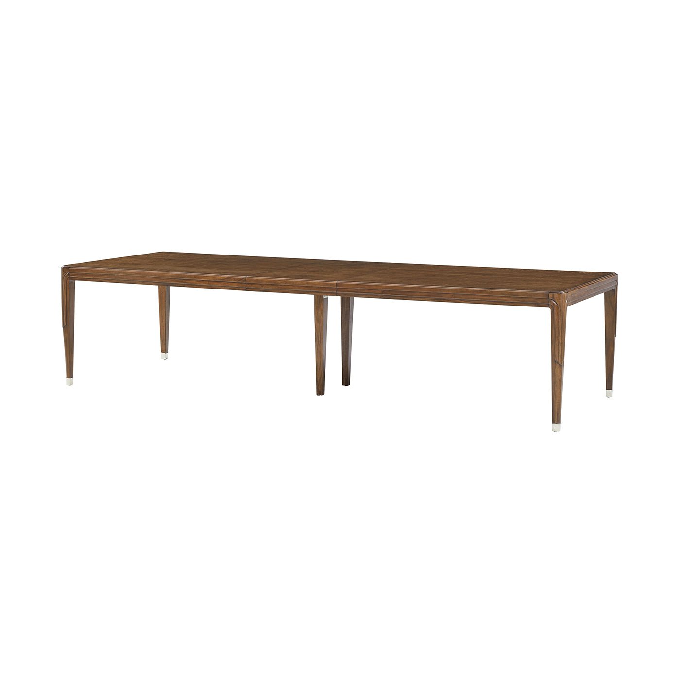 Walnut art deco dining table, side view.