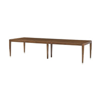 Walnut art deco dining table, side view.