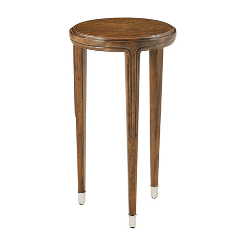 Walnut Art Deco Round Accent Table