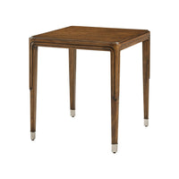Walnut Art Deco side table, angled view.