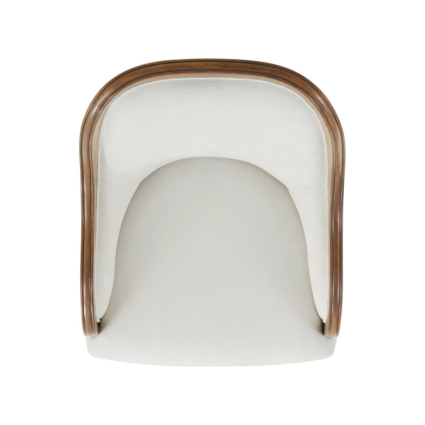 Top-down view of art deco dining chair upholstery.