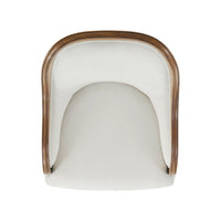 Top-down view of art deco dining chair upholstery.
