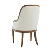 Back view of art deco dining chair, wooden frame.