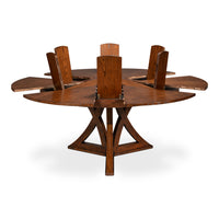 Warm Brown Oak Expanding Jupe Dining Table - 71