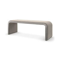Modern waterfall velvet bench, angled view, sleek design.
