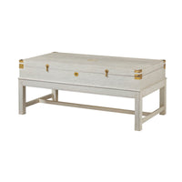 White campaign coffee table, closed, no surroundings.