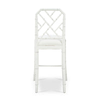 Back view of decorative Chippendale counter stool.