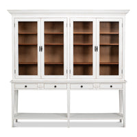 White Glass-Front Display Cabinet with Six Shelves - additional view