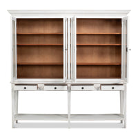 White Glass-Front Display Cabinet with Six Shelves - additional view