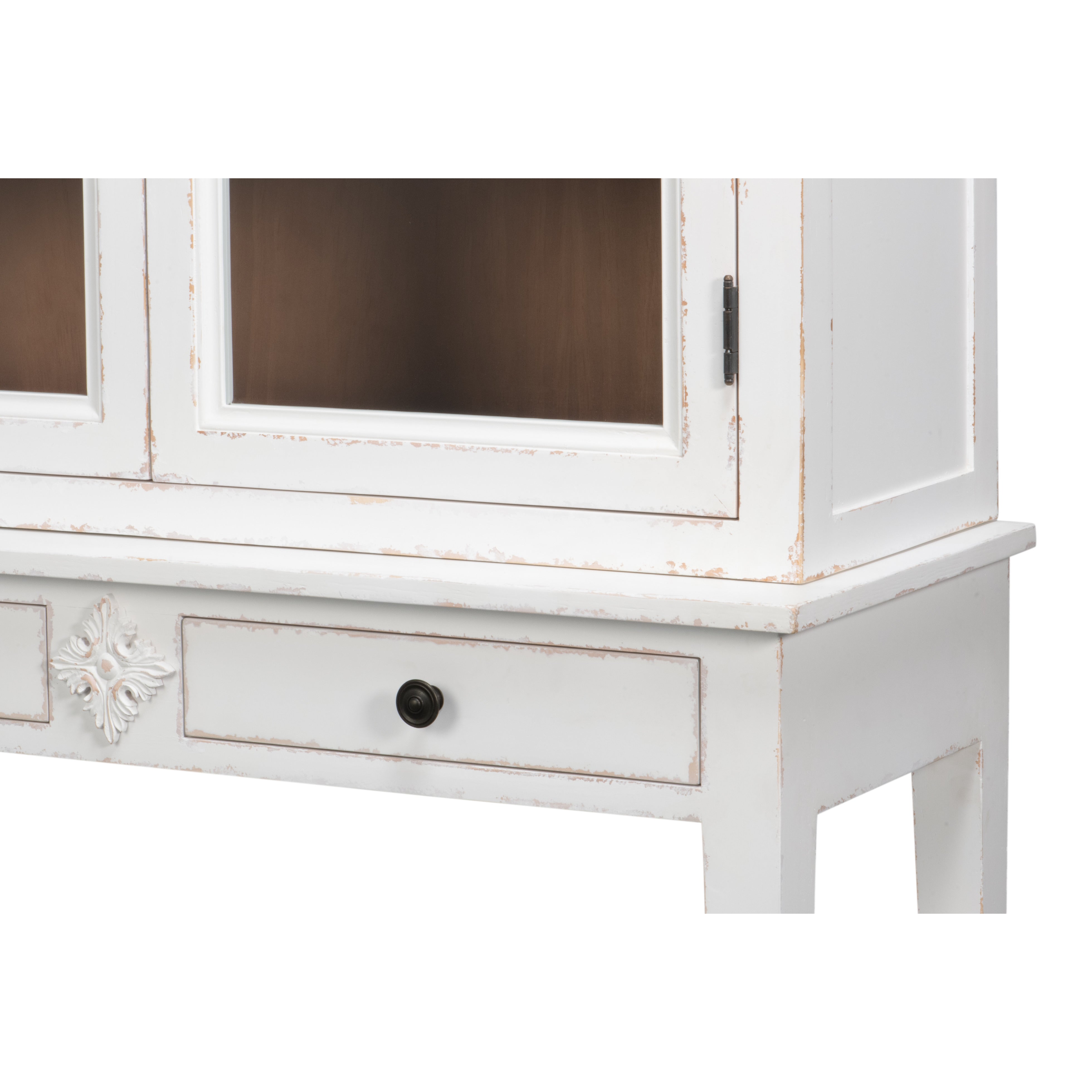 White Glass-Front Display Cabinet with Six Shelves - additional view