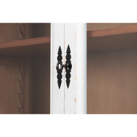 White Glass-Front Display Cabinet with Six Shelves - additional view