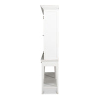 White Glass-Front Display Cabinet with Six Shelves - additional view