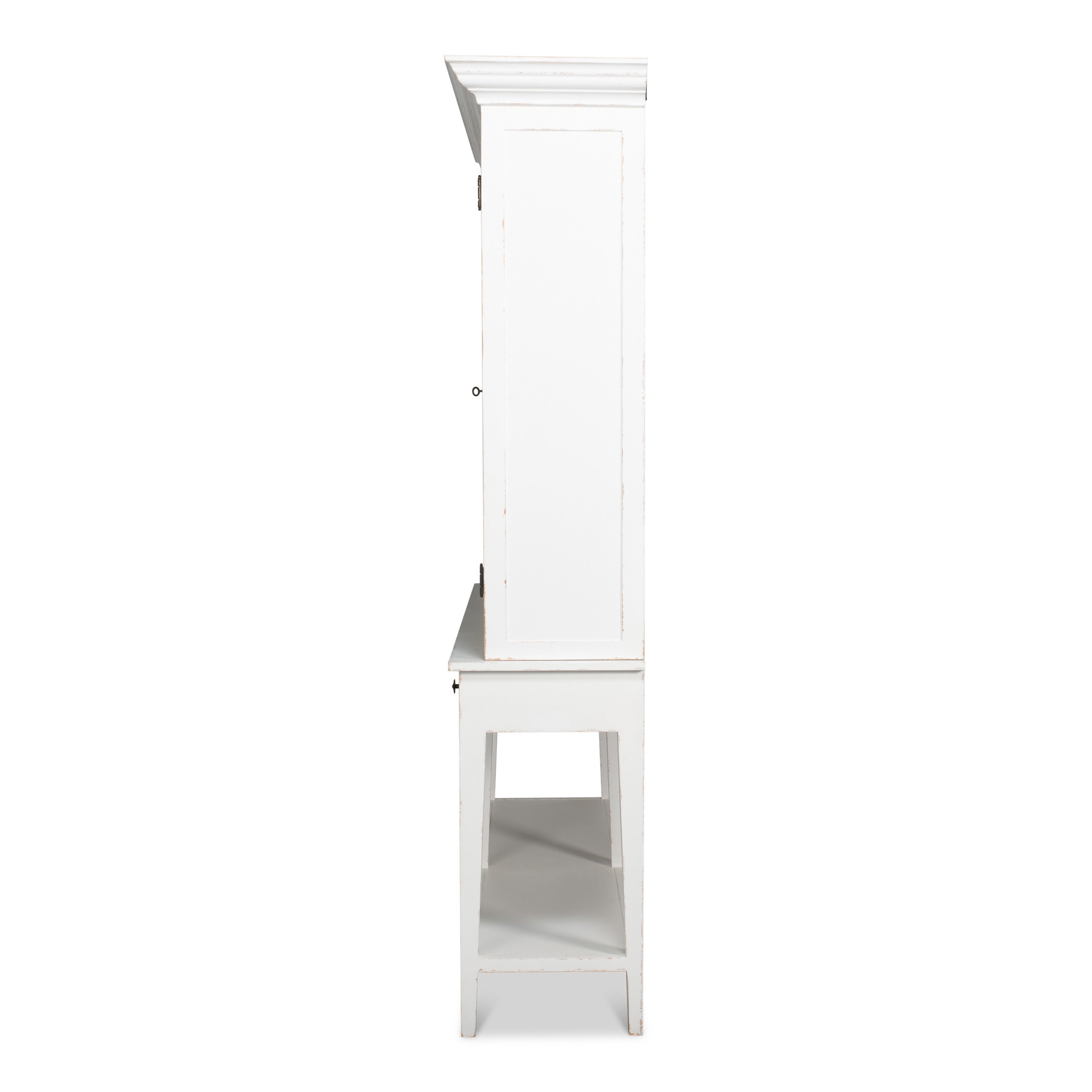 White Glass-Front Display Cabinet with Six Shelves - additional view