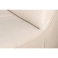 Close-up of seat stitching on swivel slipper chair