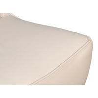 Cushion seam of white leather slipper chair