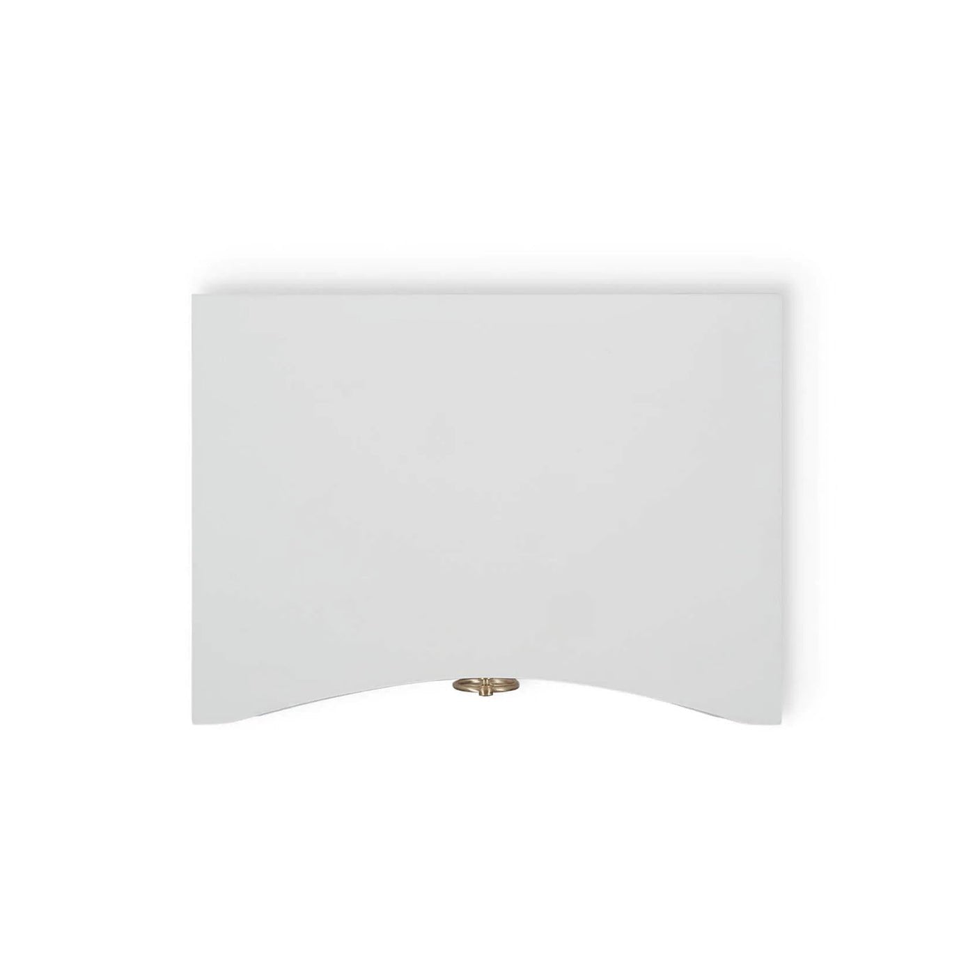 Top view of modern nightstand, sleek surface.