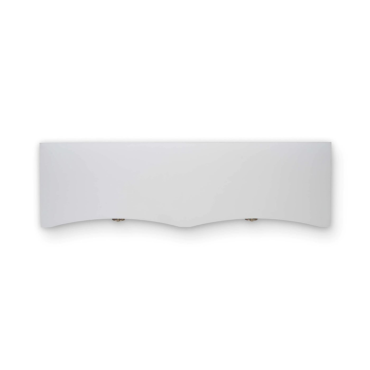 White linen modern dresser, top view.