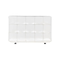 White leather stool top detail.