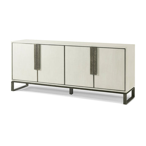 White Modern Industrial Media Cabinet