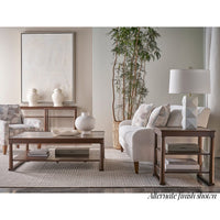 Living room setup with side table in alternate finish.