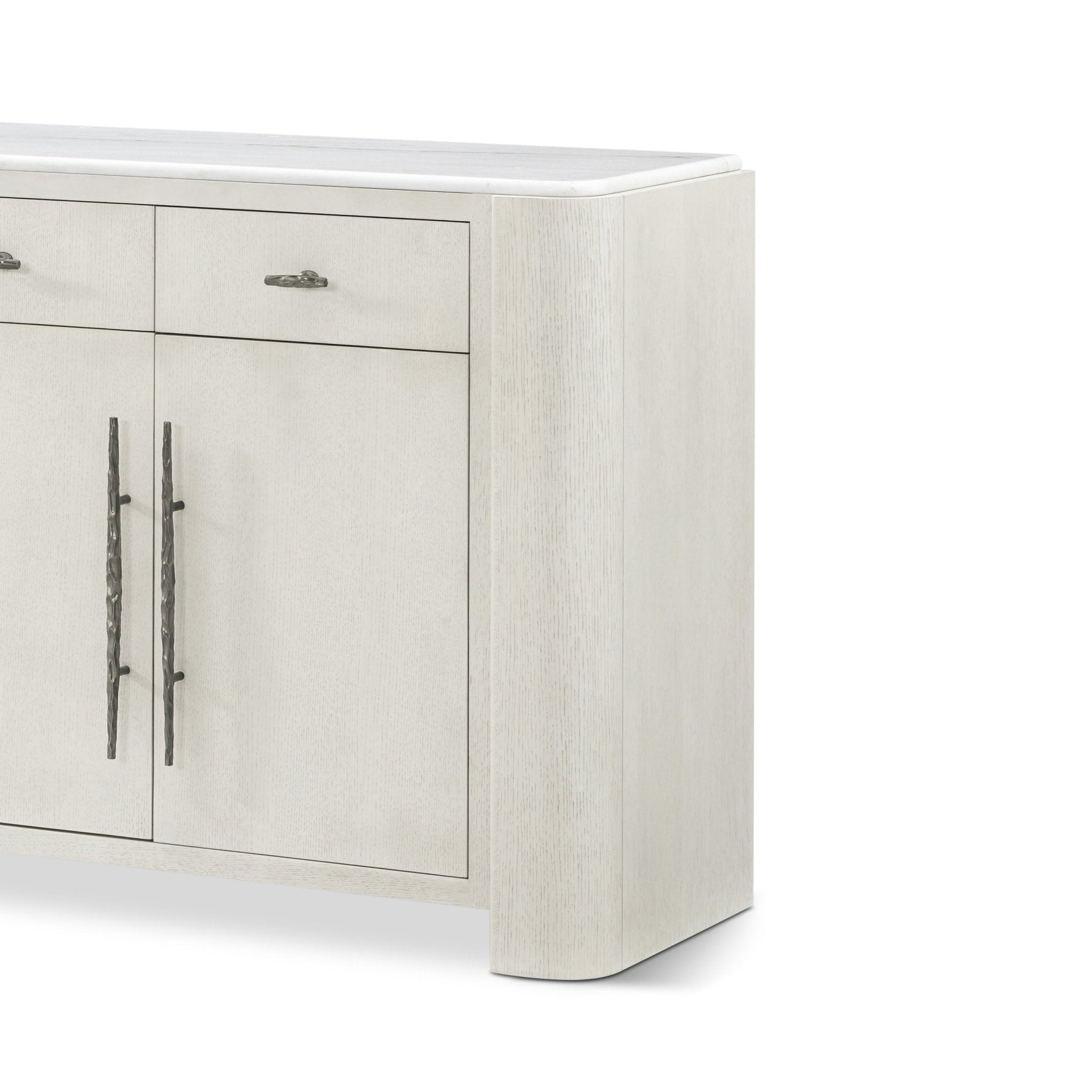 Right side view of modern buffet sideboard corner design.