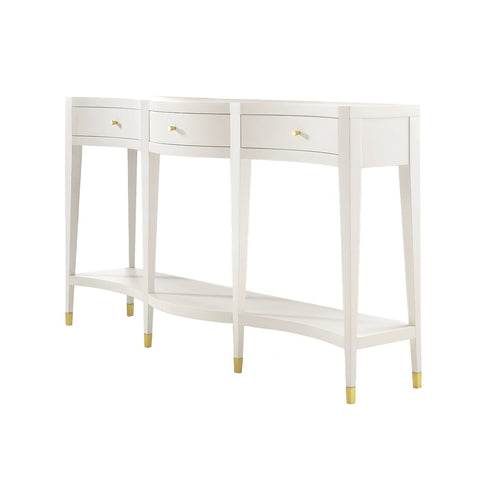 White Painted Curved Console Table