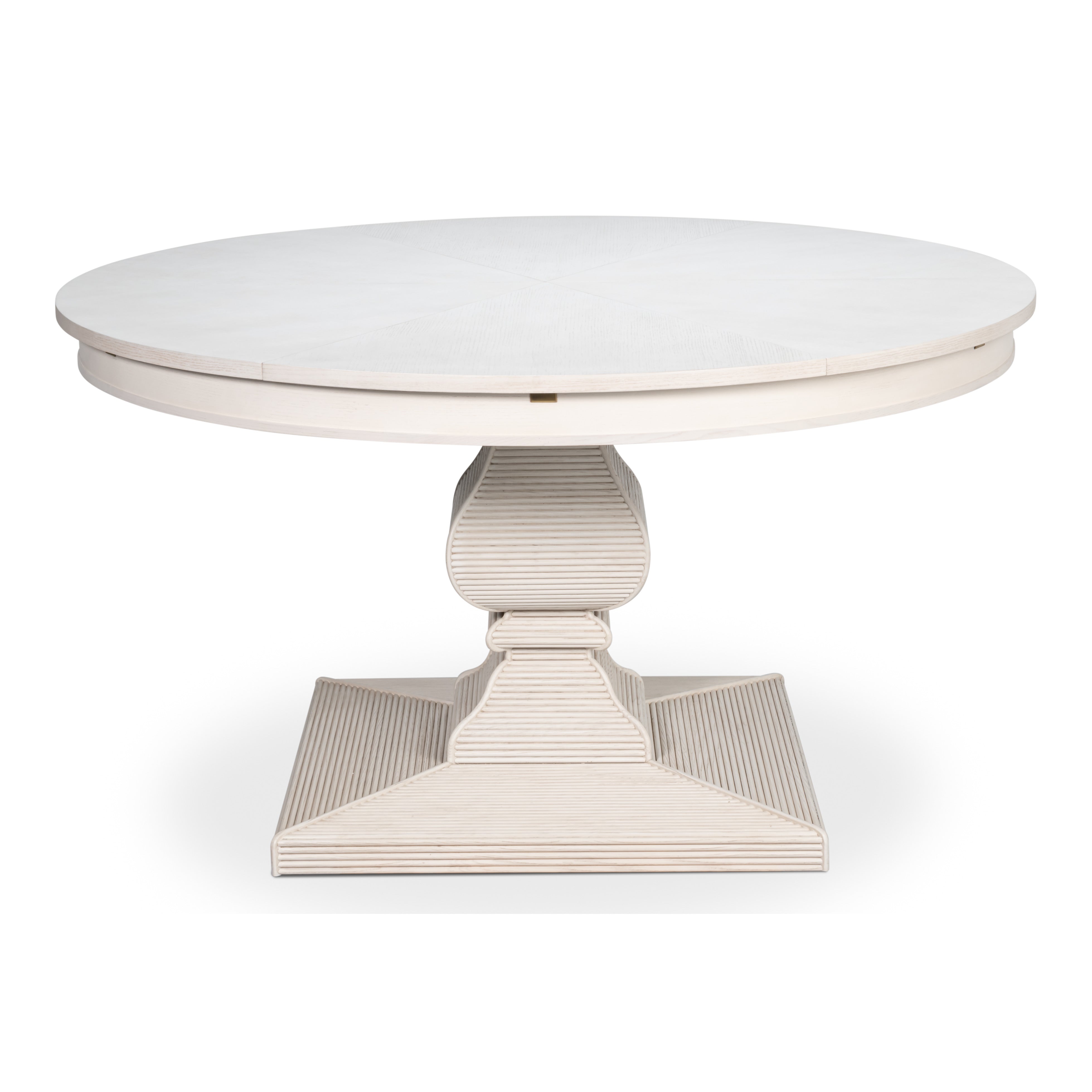 White Reeded Expanding Jupe Dining Table - 70" - additional view