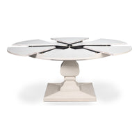 White Reeded Expanding Jupe Dining Table - 70