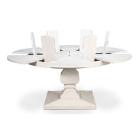 White Reeded Expanding Jupe Dining Table - 70