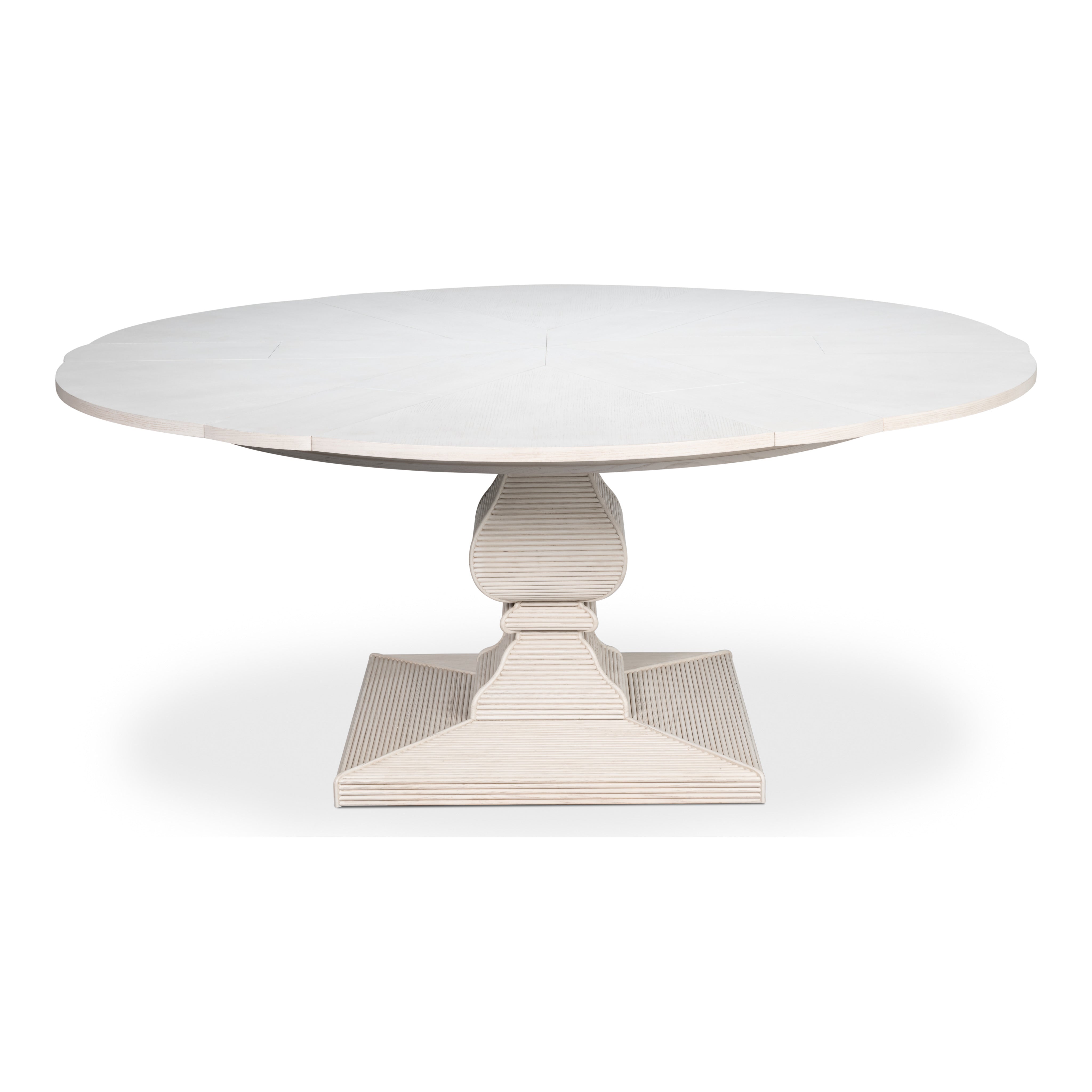 White Reeded Expanding Jupe Dining Table - 70" - additional view