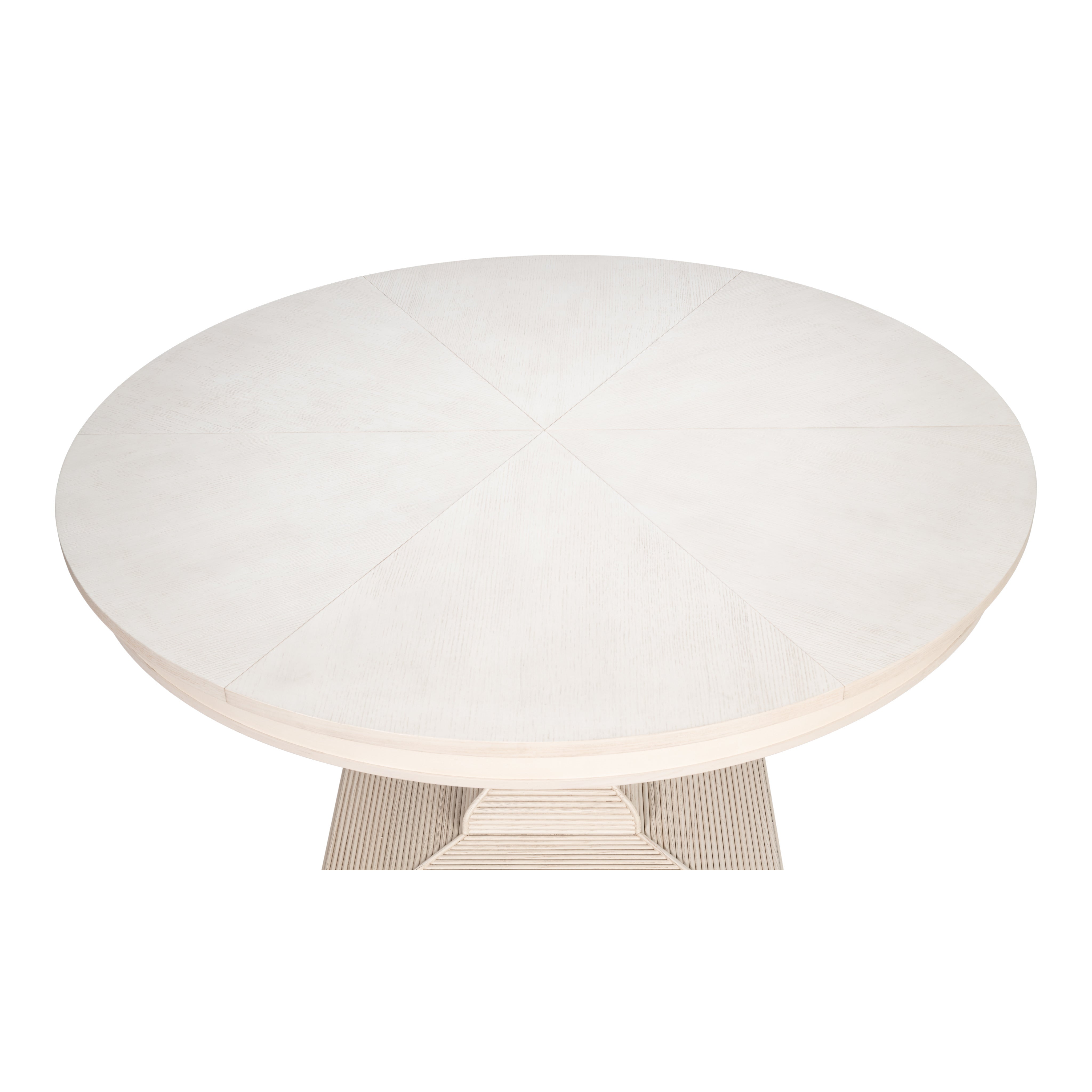 White Reeded Expanding Jupe Dining Table - 70" - additional view