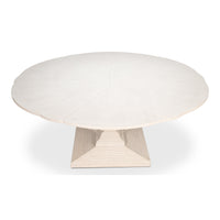 White Reeded Expanding Jupe Dining Table - 70