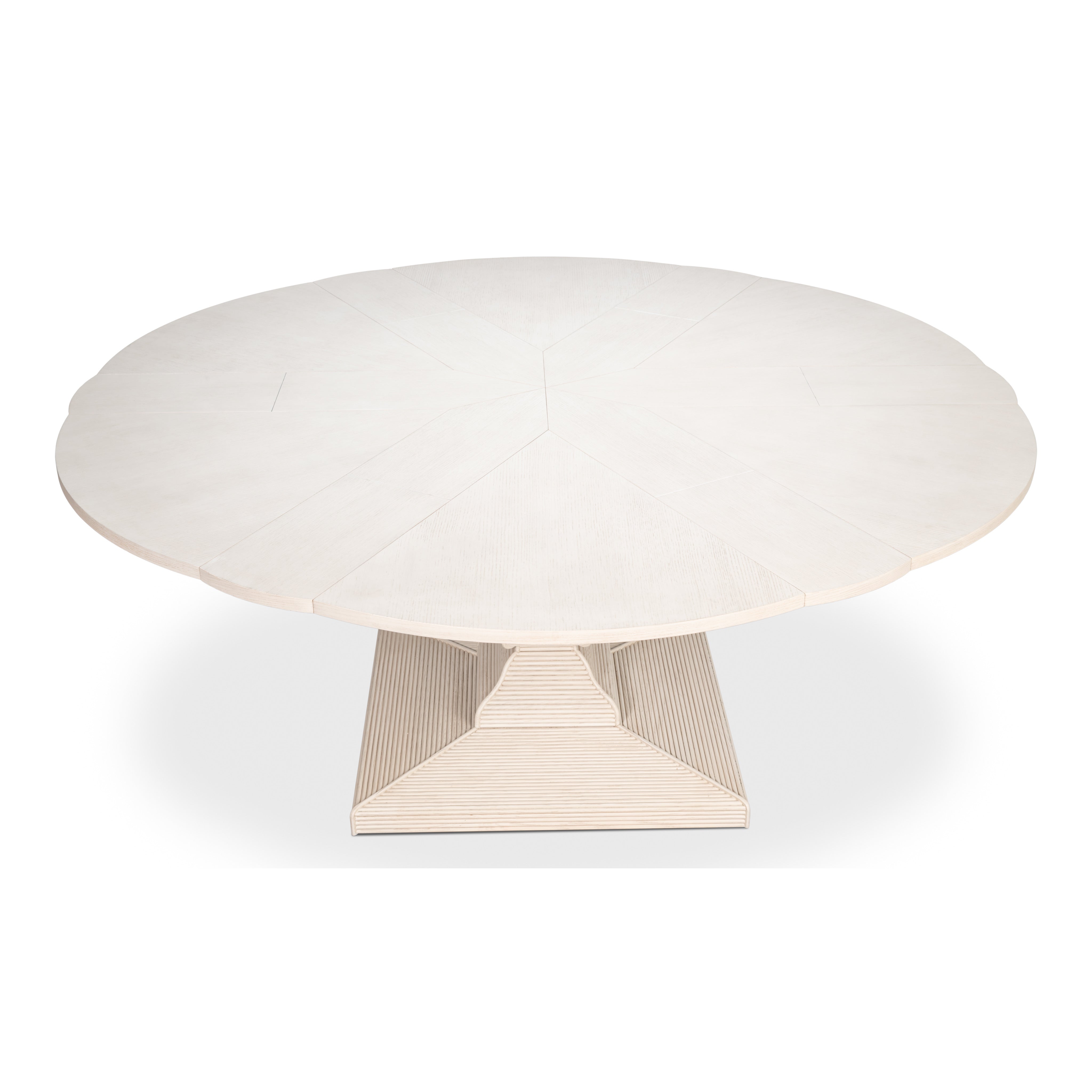 White Reeded Expanding Jupe Dining Table - 70" - additional view