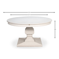Dimension drawing for White Reeded Expanding Jupe Dining Table - 70
