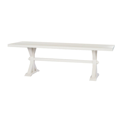 White Trestle Base Dining Table