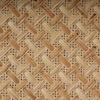Close-up of woven basket texture, wooden storage cubby.