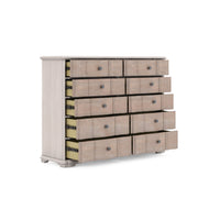 Maple dresser with drawers partially open