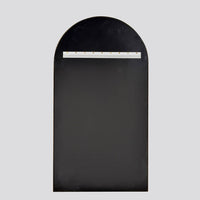 Back view of arch mirror with mounting hardware.