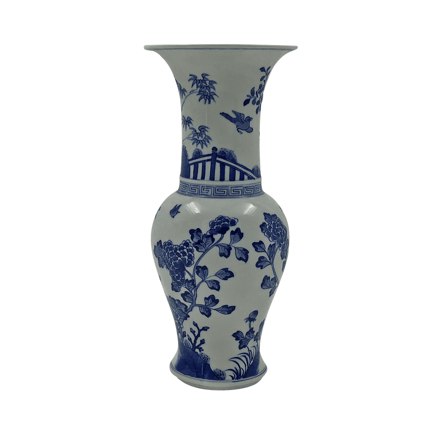 Chinese porcelain vase with floral and bird design