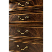Side view of ornate desk drawer handles.