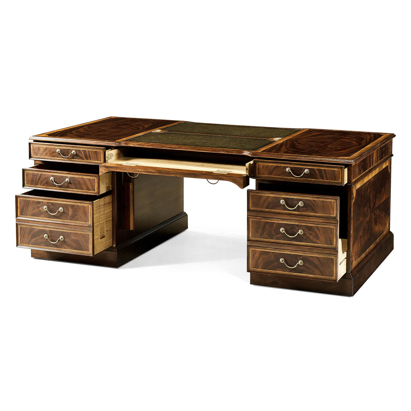 Open center drawer of Georgian partners desk.