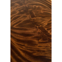 Detailed texture of mahogany wood grain on desk.