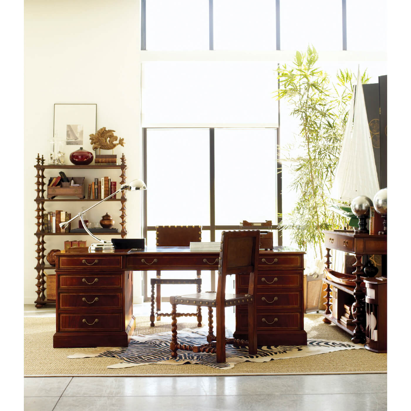Georgian partners desk in home office setting.