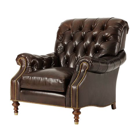 Leather Upholstered Club Chair